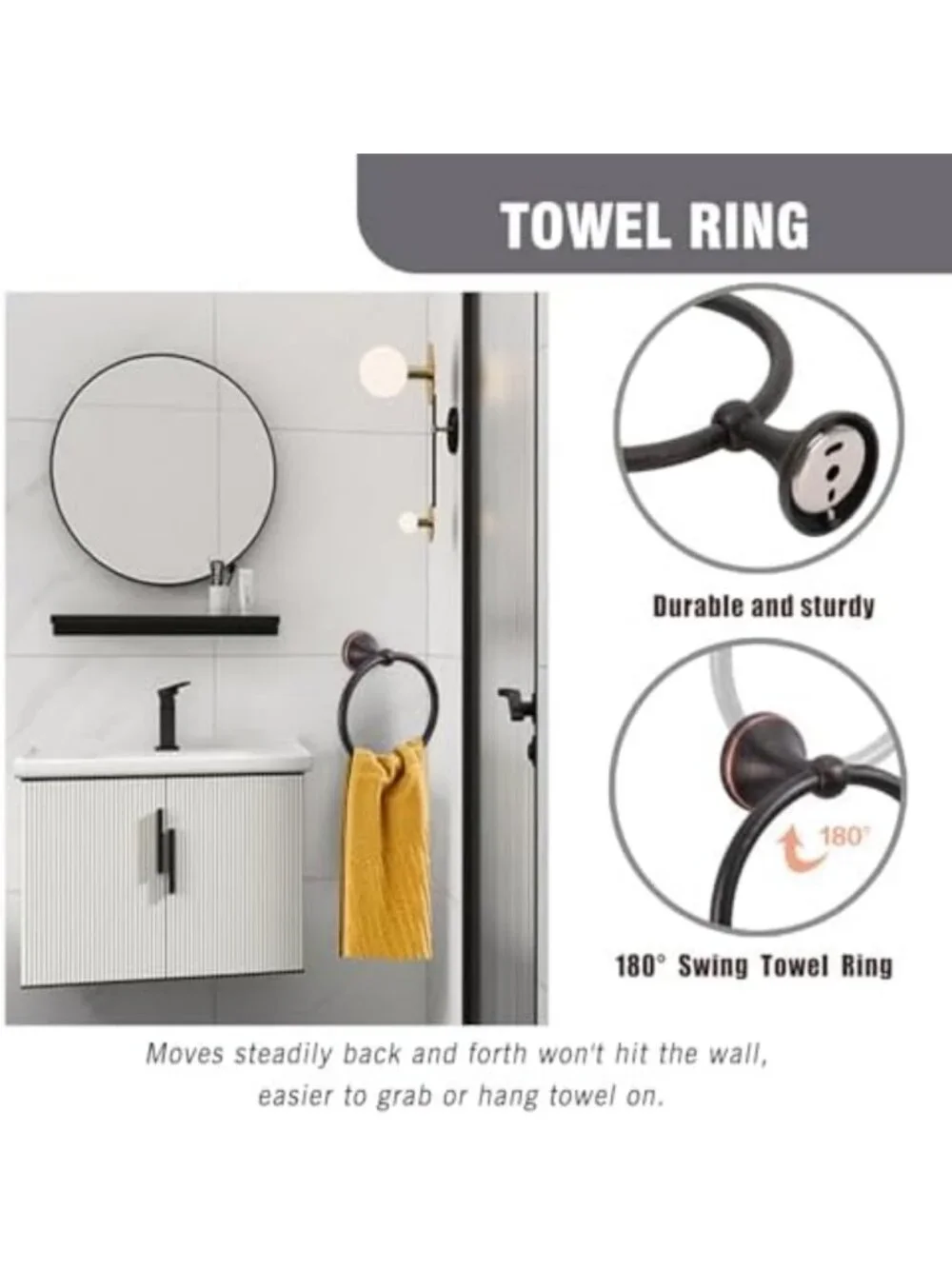 Elegant 4-Piece Bathroom Hardware Set in Oil-Rubbed Bronze - Classic Home Decor